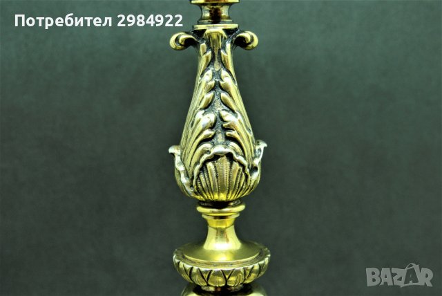 РАЗПРОДАЖБА Сребърен свещник, проба 800 със старо оригинално позлатяване НАМАЛЕНИЕ , снимка 4 - Антикварни и старинни предмети - 37452254