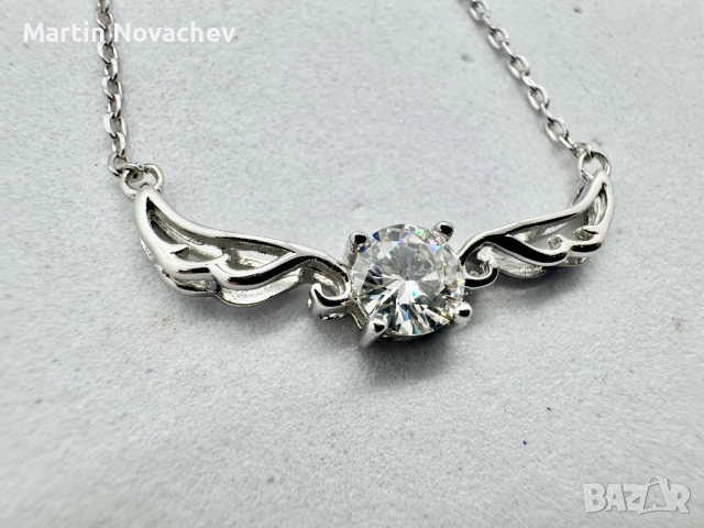 Сребърно колие с мойсанит (Диамант) 0.5 карата, снимка 11 - Колиета, медальони, синджири - 52619349