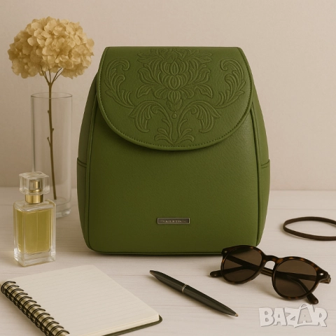 Дамска раница от еко материал с бродиран капак, снимка 7 - Раници - 52138007