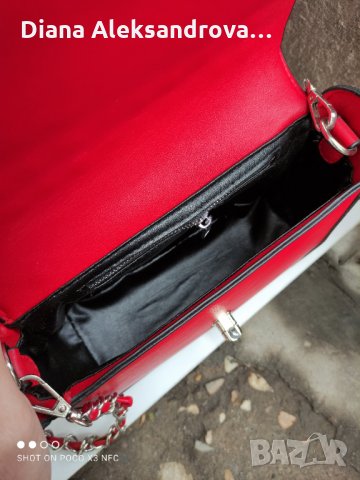 Малка червена дамска чанта, за носене през рамо. 17лв, снимка 8 - Чанти - 32193379