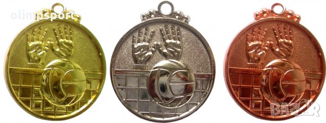 Медал 5 см волейбол с трикольорна лента. Предлага се в три цвята: златен, сребърен и бронзов. Медалъ, снимка 3 - Волейбол - 31559796