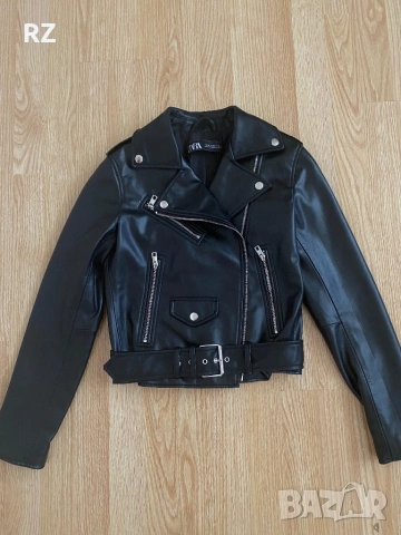 Кожено яке зара С, снимка 2 - Якета - 54037200