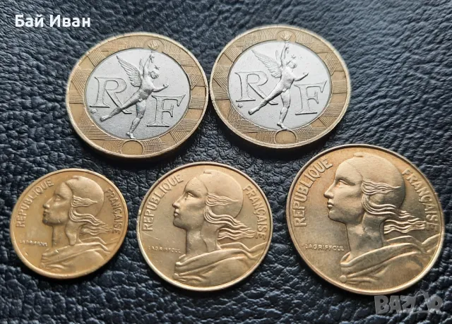 Лот монети 5 , 10 и 20 сантима и 10 франка би метал- Франция /3/ чудесни !, снимка 6 - Нумизматика и бонистика - 49646400