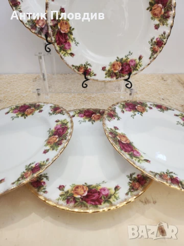 Комплект от 6 чинии 20.5см Royal Albert Old Country Roses, снимка 4 - Чинии - 50780122