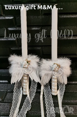 Комплект за кръщене "Златно ангелче", снимка 5 - Подаръци за кръщене - 50695655