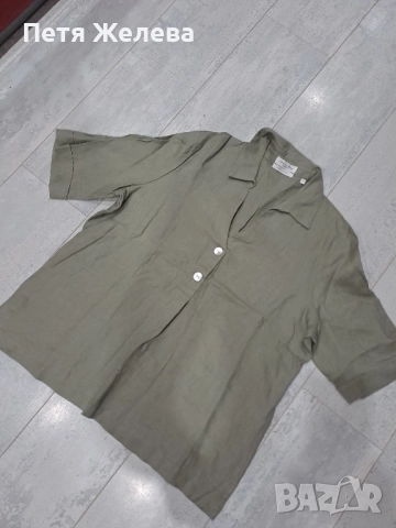 Дамаска ленена риза със седефени копчета CHRISTIAN BERG 