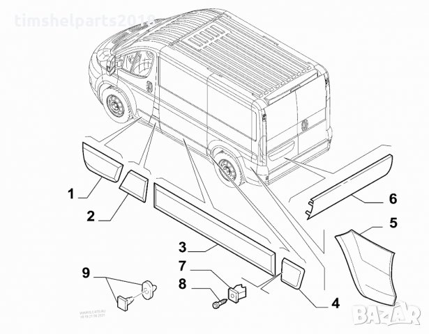 Декоративна лайсна за Citroen Jumper, Peugeot Boxer, Fiat Ducato след 2006, Странична стена, снимка 3 - Аксесоари и консумативи - 33884540