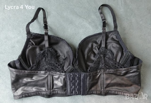 80В страхотен кожен сутиен със сменяеми подплънки и твърди чашки, снимка 3 - Бельо - 42238419