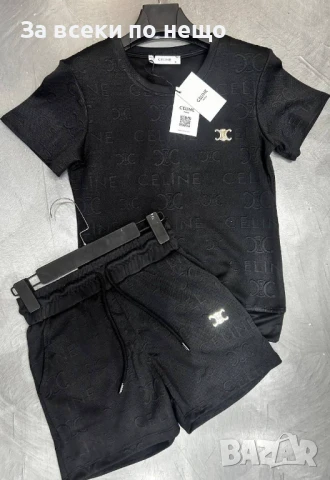 Celine Дамски Летен Комплект С Лого Със Шити Кристали👚🩳Дамски Къс Екип Селин - 3 Цвята Код A604, снимка 2 - Спортни екипи - 50465732