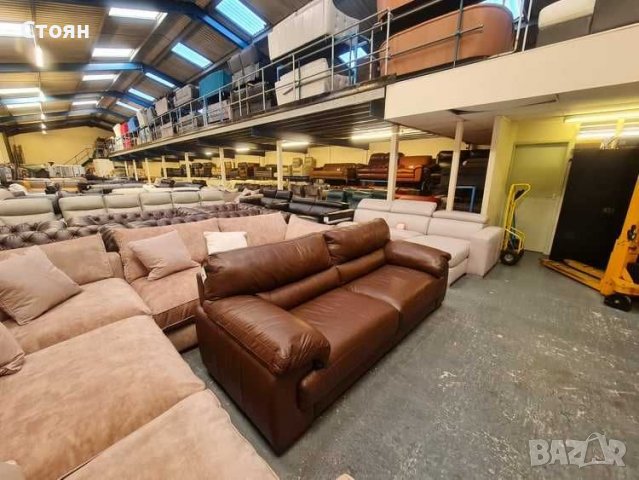 Кафяв кожен диван тройка "Santino" - естествена кожа, снимка 5 - Дивани и мека мебел - 39701123