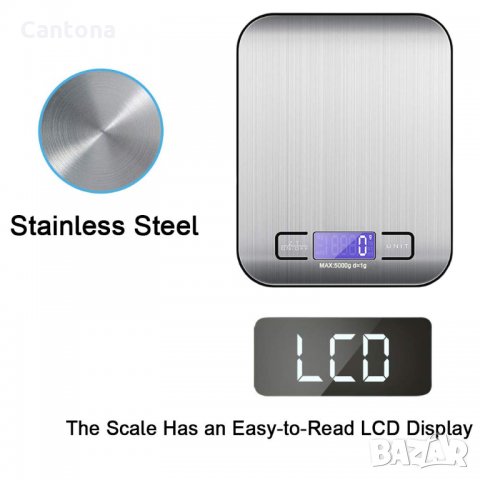 Електронна кухненска везна, капацитет 10 кг, метална платформа, снимка 2 - Електронни везни - 35640891