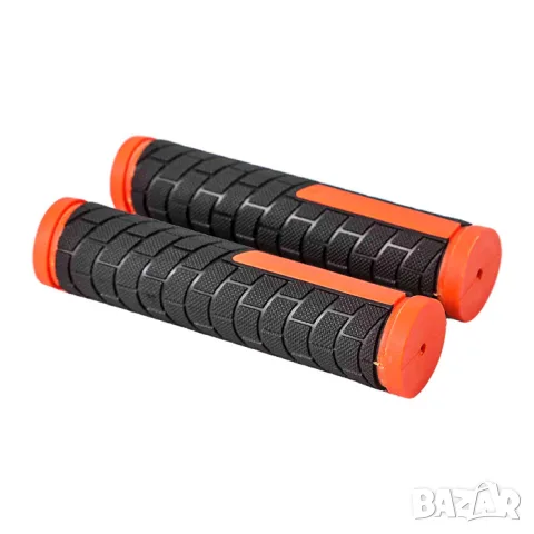 Черно оранжеви велосипедни дръжки 132 mm с отвор 21 mm, снимка 3 - Аксесоари и консумативи - 55866722