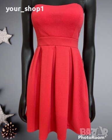 Дамска къса рокля цвят корал, снимка 1 - Рокли - 38997546