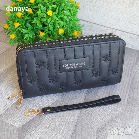 2920 Дамско кожено портмоне с два ципа Forever Young, снимка 3 - Портфейли, портмонета - 37069329