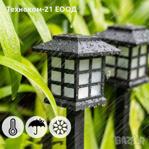 LED соларни лампи за двор и градина к-т от 6 бр., снимка 3 - Соларни лампи - 44624456