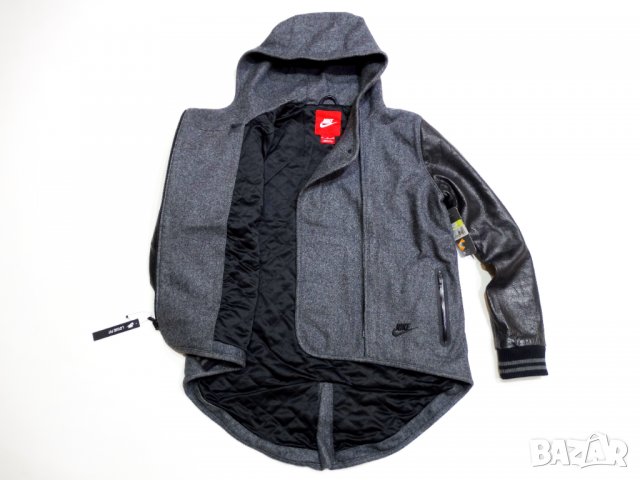 НОВО и НАМАЛЕНО! Nike WOOL LEATHER Jacket Дамско Яке Вълна + Естествена Кожа Размер М, снимка 10 - Якета - 35172033