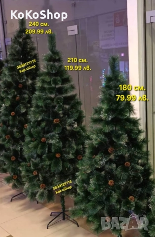 Елха с шишарки/Коледна елха с бели връхчета/Коледна елха , снимка 4 - Декорация за дома - 42722591