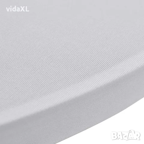 vidaXL Покривки за коктейлни маси, Ø80 см, бели, еластични, 4 бр, снимка 4 - Покривки за маси - 56146522