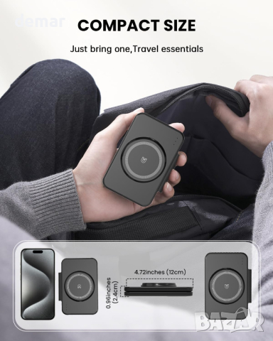 GEEKERA Зарядно MagSafe, 3 в 1 Безжична зарядна станция за iPhone, снимка 7 - Аксесоари за Apple - 44642609