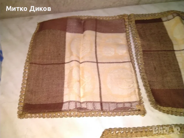 Кафяви покривки 3 броя нови 25х25см, снимка 4 - Други - 47869327
