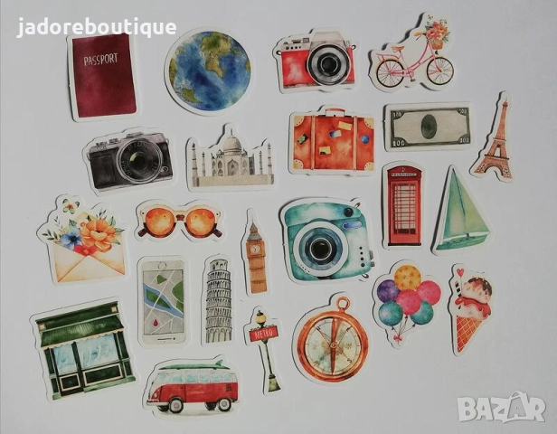 Скрапбук стикери за декорация планер 23 бр /комплект - различни видове, снимка 12 - Други - 38248929