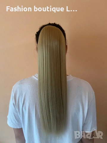 Пясъчно руса коса тип екстеншън конска опашка 60 сантиметра 100 грама може да се обработва топлинно 