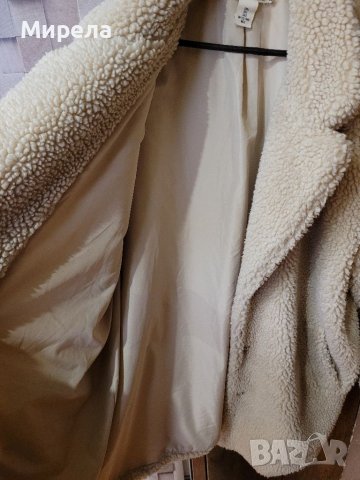 H&M oversized пухено палто,бежево, снимка 6 - Палта, манта - 39603398