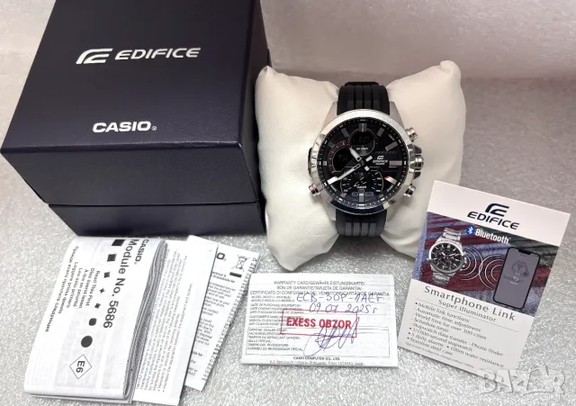Като нов! Мъжки Часовник Casio Edifice ECB-30P-1AEF, Bluetooth, снимка 4 - Мъжки - 55834463