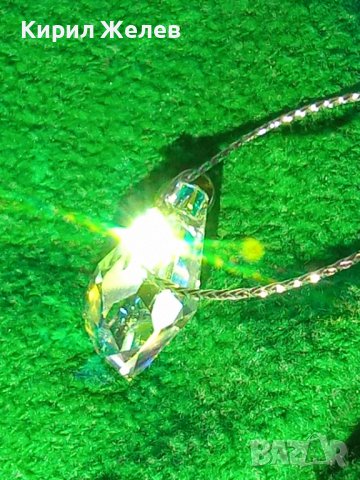ЮВЕЛИРНО ФАСЕТИРАН КРИСТАЛ СВАРОВСКИ АРТ ВИСУЛКА СРЕБРО 925 УКРАШЕНИЕ БИЖУ 26058, снимка 14 - Колиета, медальони, синджири - 35975684