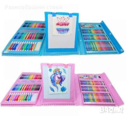 Детски комплект за рисуване – 208 части в куфар, снимка 1