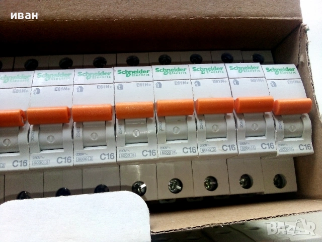 Автоматични монофазни предпазители Schneider Elecctric 30бр.нови., снимка 3 - Други машини и части - 53946356