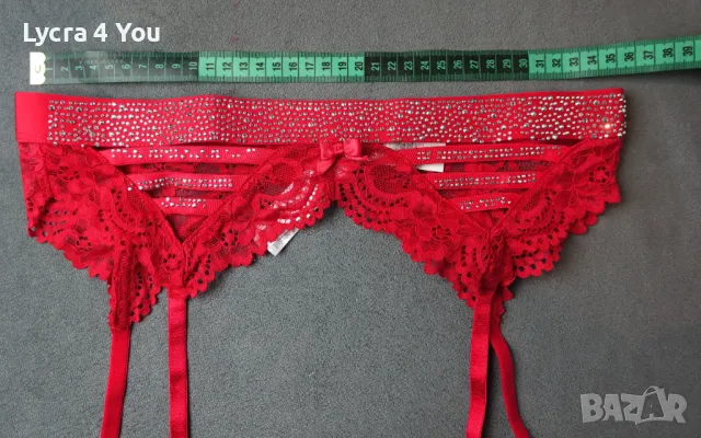 Censored M размер комплект в червено с чорапи, колан и прашка, снимка 10 - Бельо - 47740338