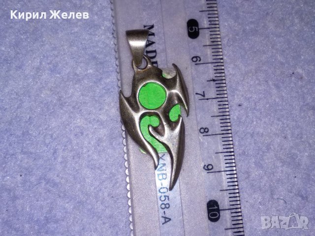 СТИЛИЗИРАН ХЕВИ МЕТЪЛ СРЕБЪРЕН АРТ МЕДАЛЬОН СРЕБРО 925 ЕФЕКТНО ФЕШЪН БИЖУ 15016, снимка 2 - Колиета, медальони, синджири - 39521841