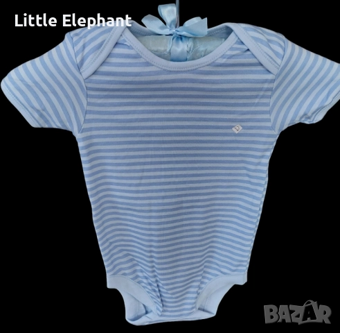 Боди с къс ръкав за 18-24 мес мом,светло и тъмно синьо райе,Англия/ново