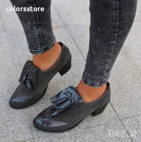 Обувки на ток - сиви - 16284, снимка 2 - Дамски ежедневни обувки - 32627114