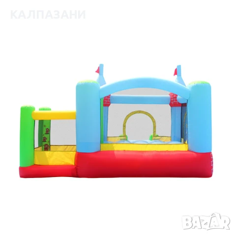 HAPPY HOP Батут замък с пързалка, топки и помпа 325x300x220 9112, снимка 2 - Надуваеми играчки - 50446874