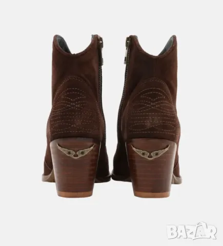 Велурени боти Zadig&Voltaire Molly  номер 39 ,5-40, снимка 3 - Дамски боти - 48886201