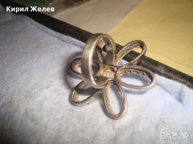 ФЛОРАЛЕН СРЕБЪРЕН АРТ ПРЪСТЕН СРЕБРО 925 ЦВЕТЕ МАРГАРИТКА ПРЕКРАСНА МАЙСТОРСКА ИЗРАБОТКА 27177, снимка 9 - Пръстени - 36795452