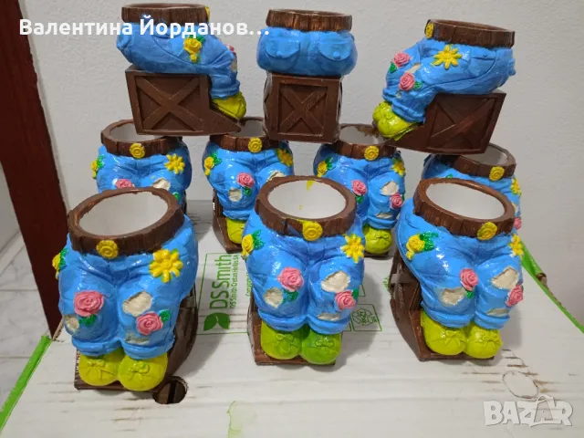 ръчно изработени кашпи боядисани с акрилни бои и лакирани , снимка 6 - Декорация за дома - 49867764