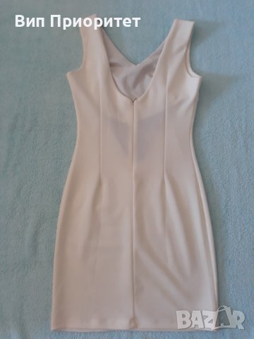 Бяла официална скъпа рокля със сегмент-изкуство. Къса и сексапилна , елегантна, с цип на гърба, нова, снимка 9 - Рокли - 37264692