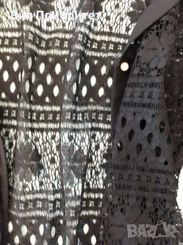 Риза- туника с перлени копчета, черна дантела, много ефектна стилна, снимка 6 - Туники - 37409061