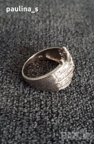 Масивен сребърен пръстен проба 925 и Житен клас с циркони, снимка 4 - Пръстени - 29143970