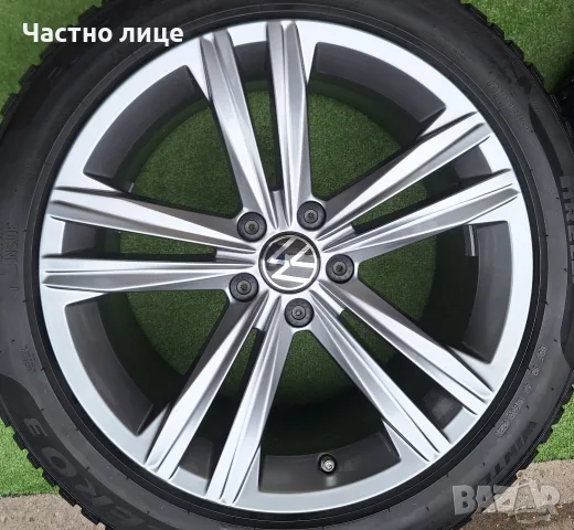 Продавам 4бр оригинални 18-ки джанти с зимни гуми за Фолксваген Артеон, Пасат, Тигуан, Голф, , снимка 3 - Гуми и джанти - 56232757
