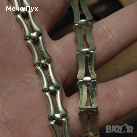 Сребърно полутвърдо колие (267), снимка 7 - Колиета, медальони, синджири - 44424383