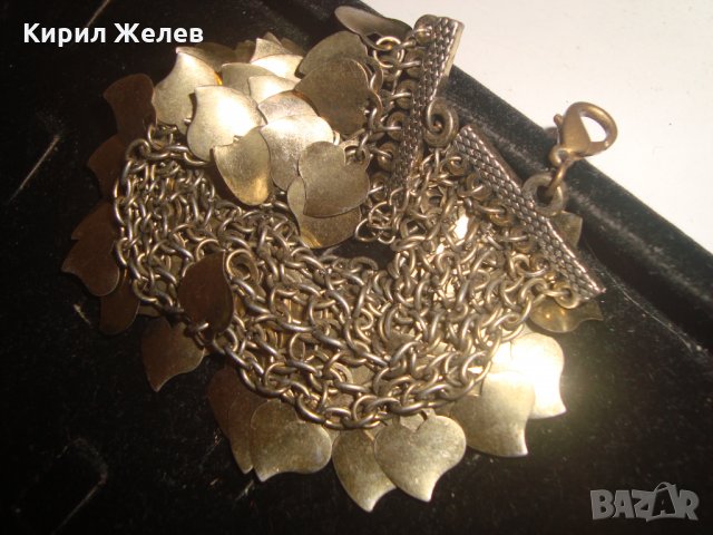 МЕСИНГОВИ ЗЛАТИСТИ СЪРЧИЦА БОГАТО УКРАСЕНА ГРИВНА За ГЛЕЗЕН ЗВЪНТЯЩА 3631, снимка 5 - Гривни - 30665876