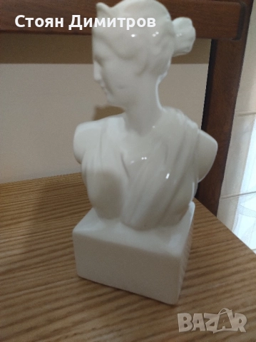 Класически порцеланов бюст на богиня Дияна, перфектно изпълнение чиста, нова , снимка 6 - Колекции - 51976798