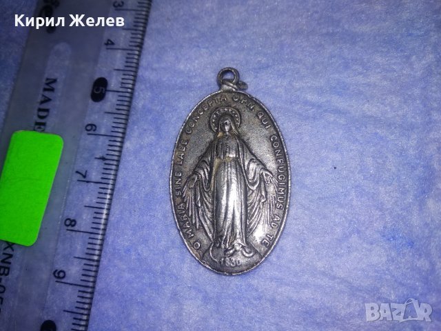 СТАРИННА ПОСРЕБРЕНА РИМОКАТОЛИЧЕСКА РЯДКА НАГРЪДНА ИКОНКА ДВУСТРАННА ИТАЛИЯ 34413, снимка 3 - Антикварни и старинни предмети - 39674746