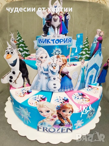 Картонена торта Елза и Анна Замръзналото кралство 