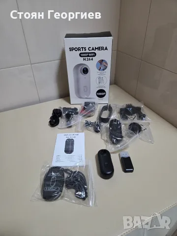 компактна мини екшън камера (тип "палец") Sports Camera 1080P WiFi H.264, заедно с пълния си компле, снимка 2 - Камери - 55776230