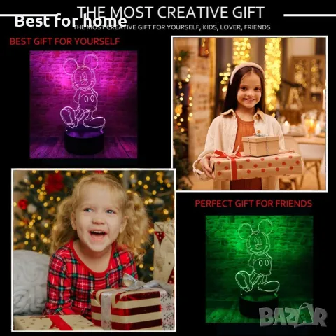 Mickey Mouse 3D LED лампа, снимка 6 - Други - 48383818